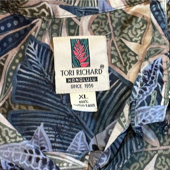 Vintage Tori Richard Hawaiian Shirt Men XL 100% Cotton Tropical Floral - Picture 2 of 5